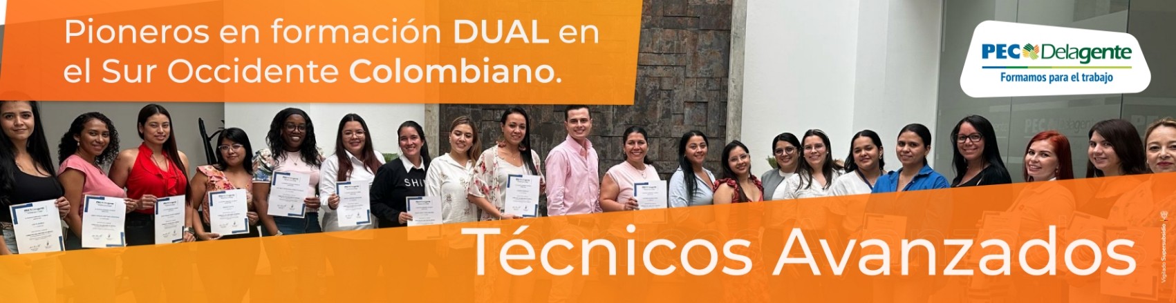 Pioneros en formación DUAL en el sur occidente colombiano, técnicos avanzados PEC Delagente